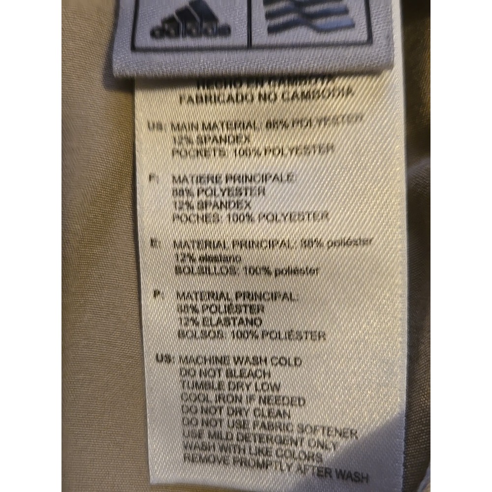 Adidas Golf Pants Mens 36x32 Tan Beige Lightweight Chino Flat Front Performance - Picture 3 of 15